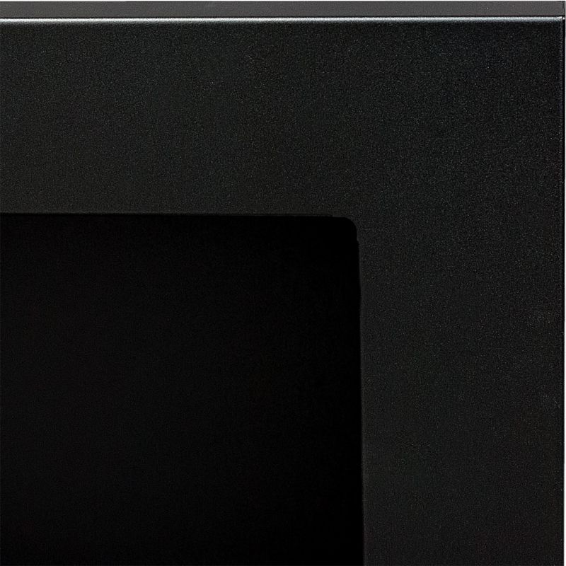 Vægmonteret biopejs med glas 1200 x 400 mm sort
