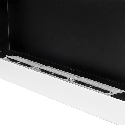 Hængende biopejs med glas 900 x 400 mm hvid højglans