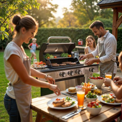 Blaupunkt gasgrill med 3 brændere og 1 sidebrænder, støbejernsrist GG301, 1 stk.