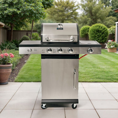 Blaupunkt gasgrill med 3 brændere og 1 sidebrænder, støbejernsrist GG301, 1 stk.