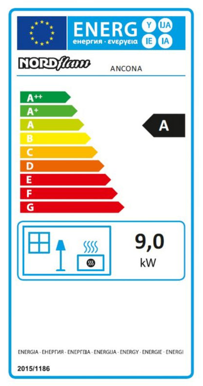 Nordflam Ancona MPL brændeovn 9 kW, 1 stk.