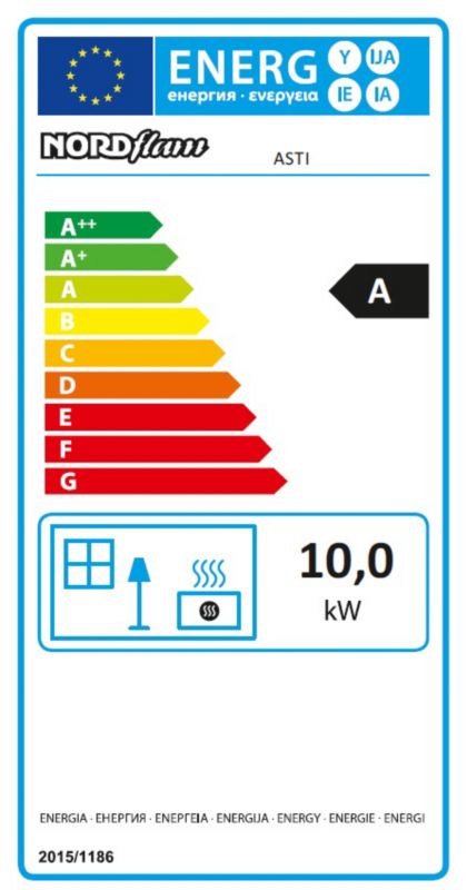 Nordflam ASTI MPL brændeovn 10 kW, 1 stk.