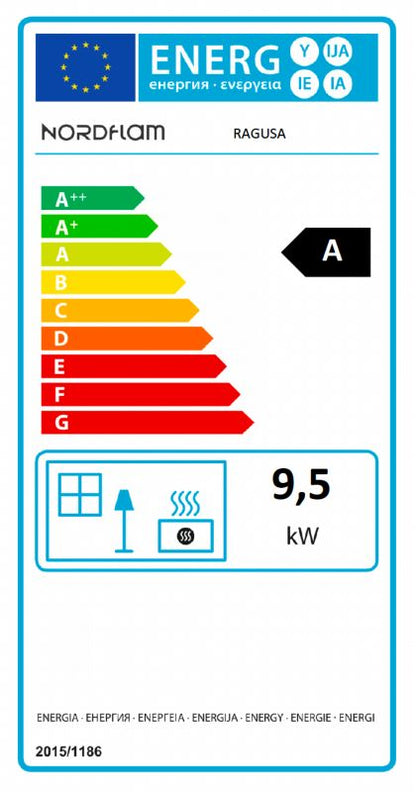 Nordflam Ragusa brændeovn 9,5 kW 1 stk.