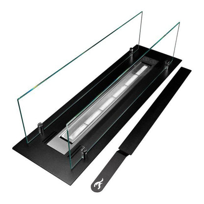 Indbygningsindsats 650 mm med glas i sort